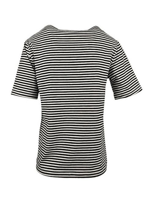 t-shirt donna rigata bianco e nero Alessandro Aste | CO CALETTAMURANO